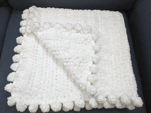 Braided Pom-Pom Baby Blanket